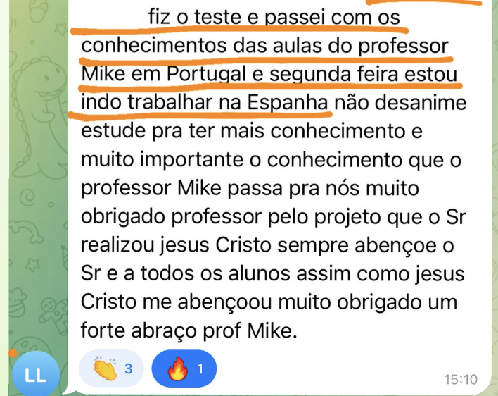 Aluno passou no teste em Portugal e foi trabalhar na Espanha